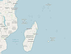 Map section of the east coast of Africa