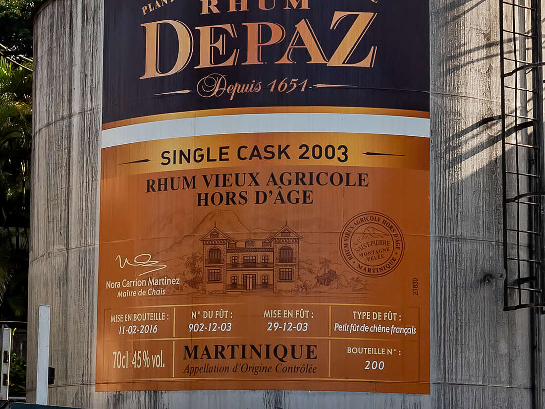 AOC - Appellation d'Origine Contr&ocirc;l&eacute;e on the label of Depaz Rum